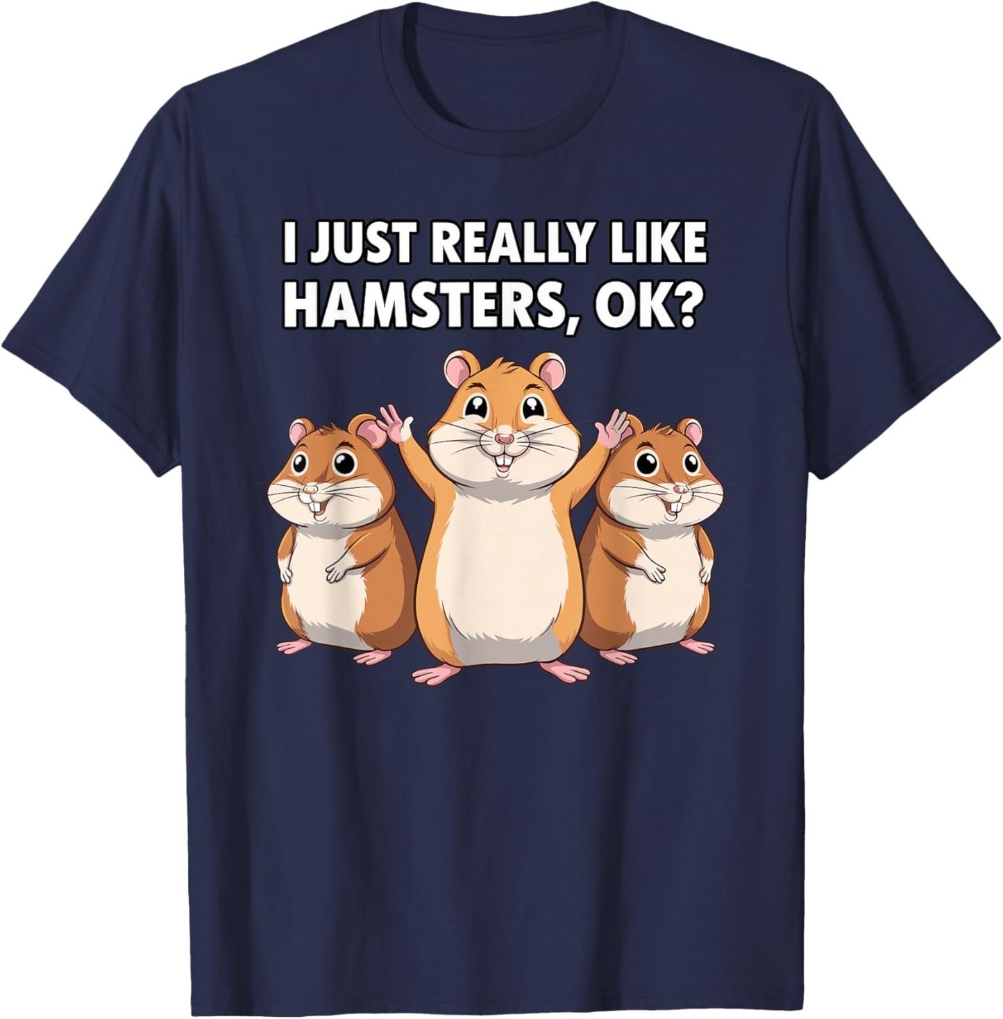 Cute Hamster Design Women Kids Dwarf Hamster Lovers T-Shirt - T-Shirt | Navy