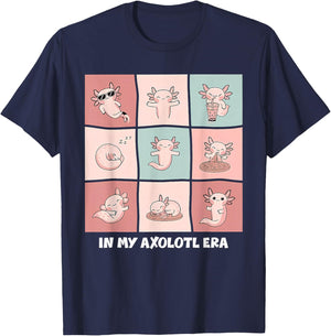 In My Axolotl Era, Salamander Cute Axolotl Kids Boys Girls T-Shirt - T-Shirt | Navy