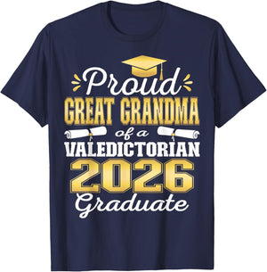 Proud Great Grandma of 2026 Valedictorian Graduate 26 T-Shirt - T-Shirt | Navy