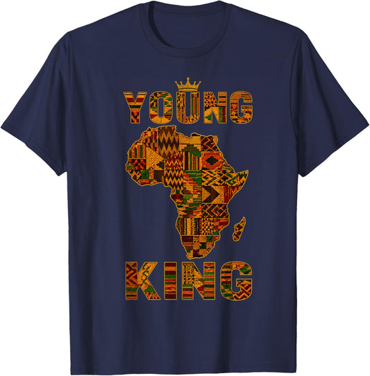 African King Art for Boys Toddlers Kente Cloth African Print T-Shirt - T-Shirt | Navy