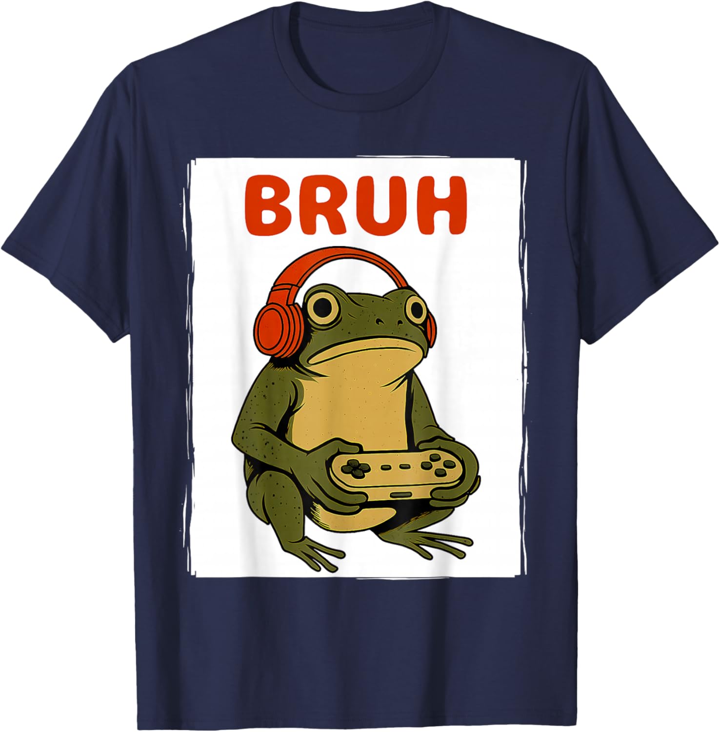 Japanese Gamer Frog Art Men Women Boys Funny Vintage Gaming T-Shirt - T-Shirt | Navy