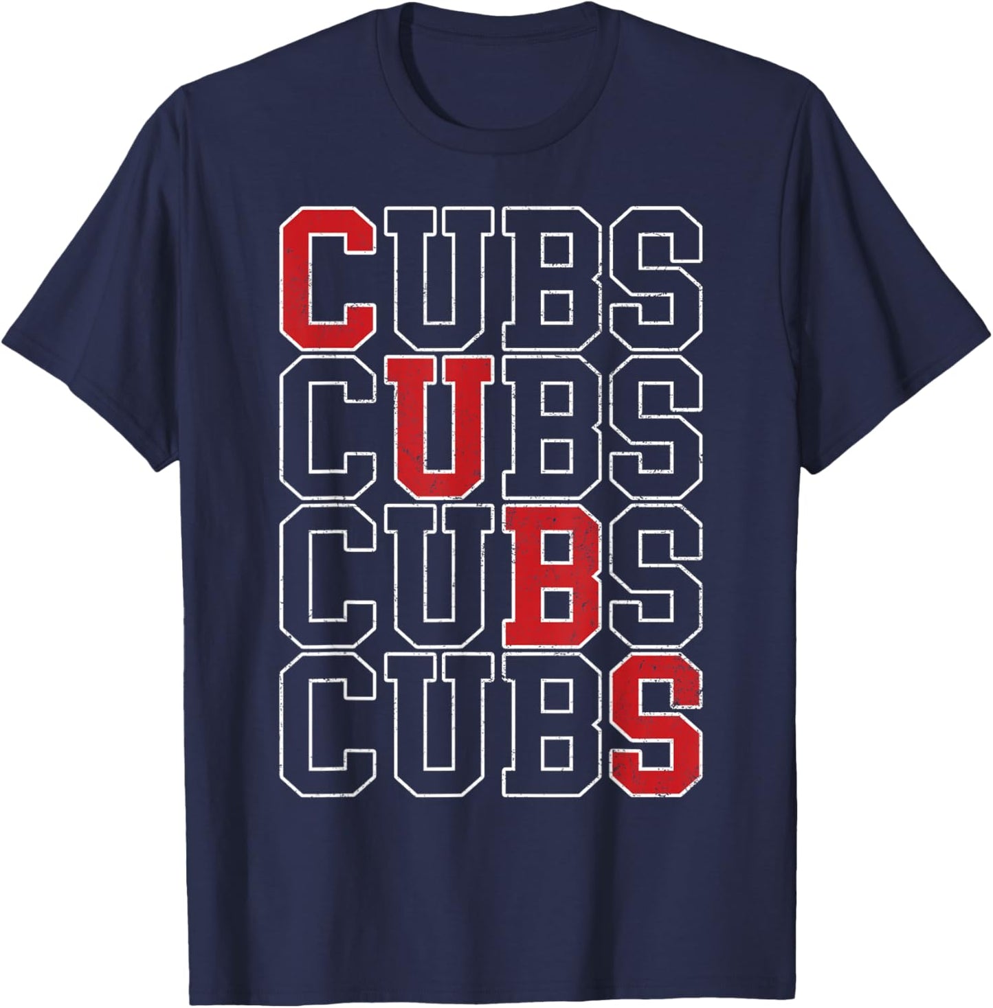 Vintage Cubs Gifts Women Boys Girls Kids T-Shirt - T-Shirt | Navy