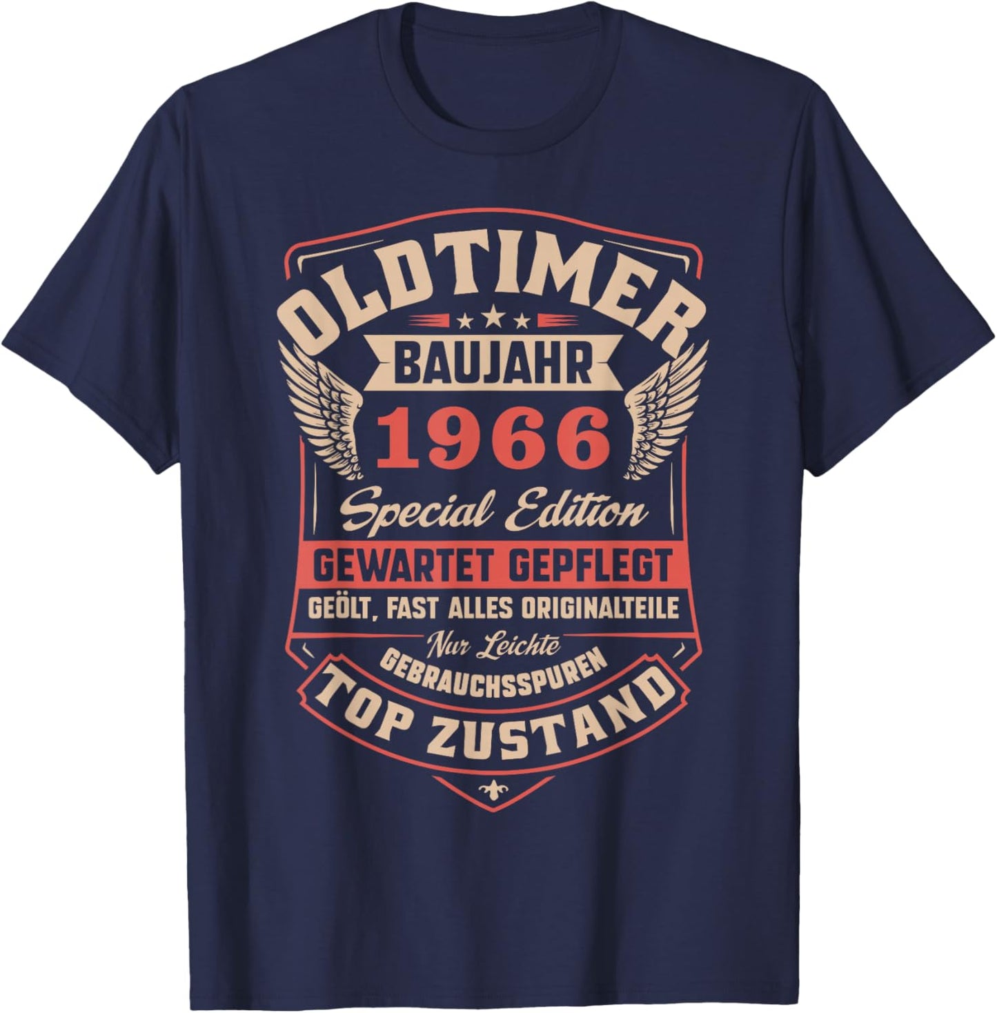 60. Geburtstag 60 Jahre 1966 Vintage Deko Lustig Geschenk T-Shirt - T-Shirt | Navy