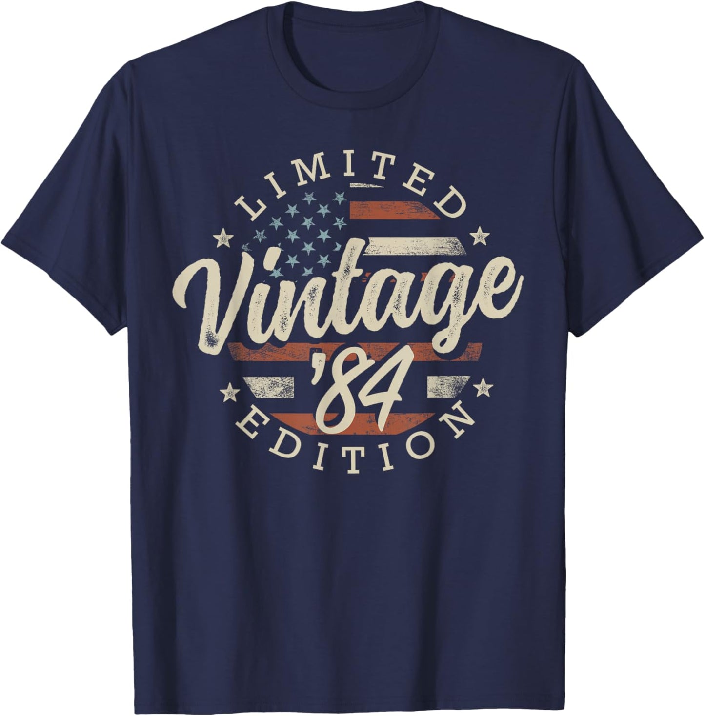 Vintage 1984 Limited Edition USA Flag 42nd Birthday T-Shirt - T-Shirt | Navy