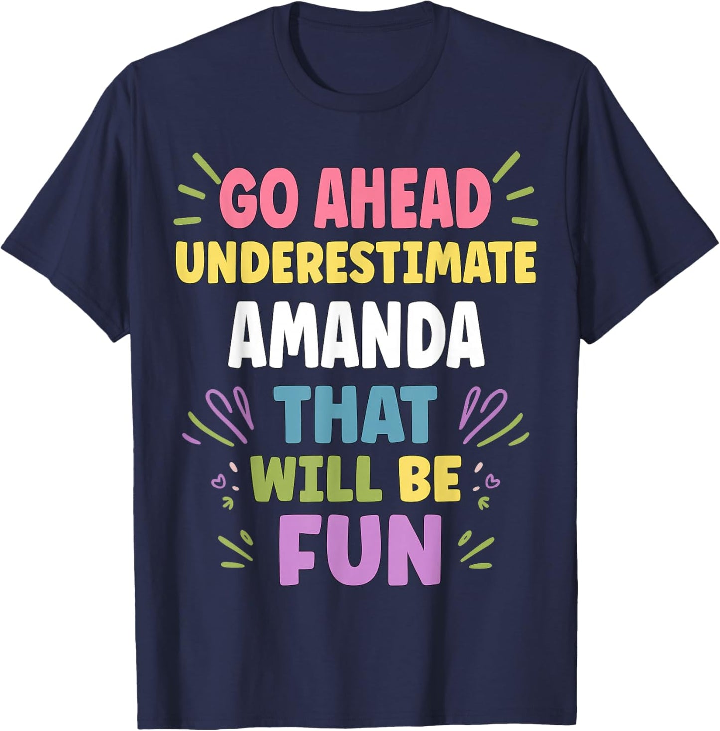Amanda Personalized Women's Gift Custom Amanda T-Shirt - T-Shirt | Navy