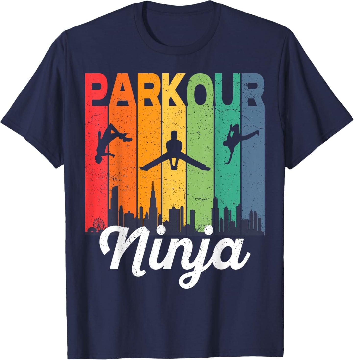 Parkour Ninja - Parcour Urban Traceurs Fun Acrobatics Jumps T-Shirt - T-Shirt | Navy