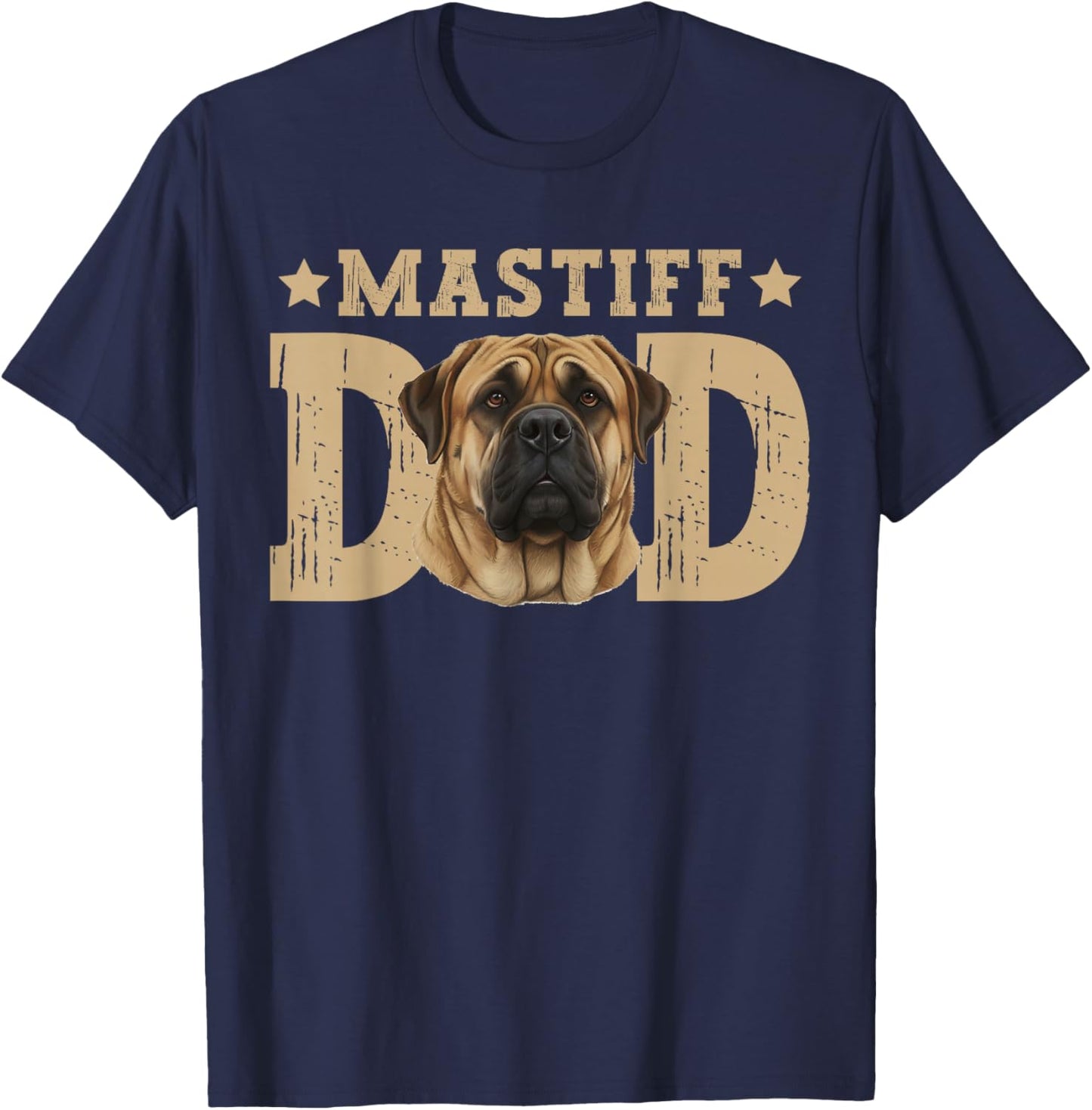 Mastiff Dad Proud Dad of an English Mastiff Father T-Shirt - T-Shirt | Navy