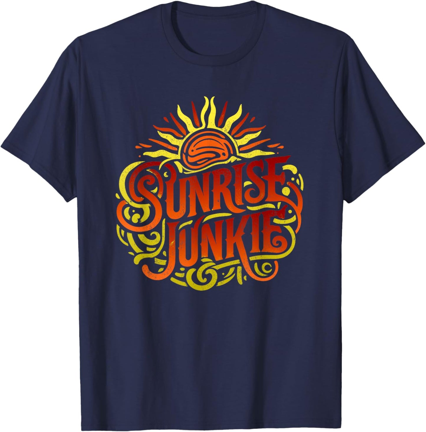 Sunrise Junkie for Early Birds and Morning People T-Shirt - T-Shirt | Navy