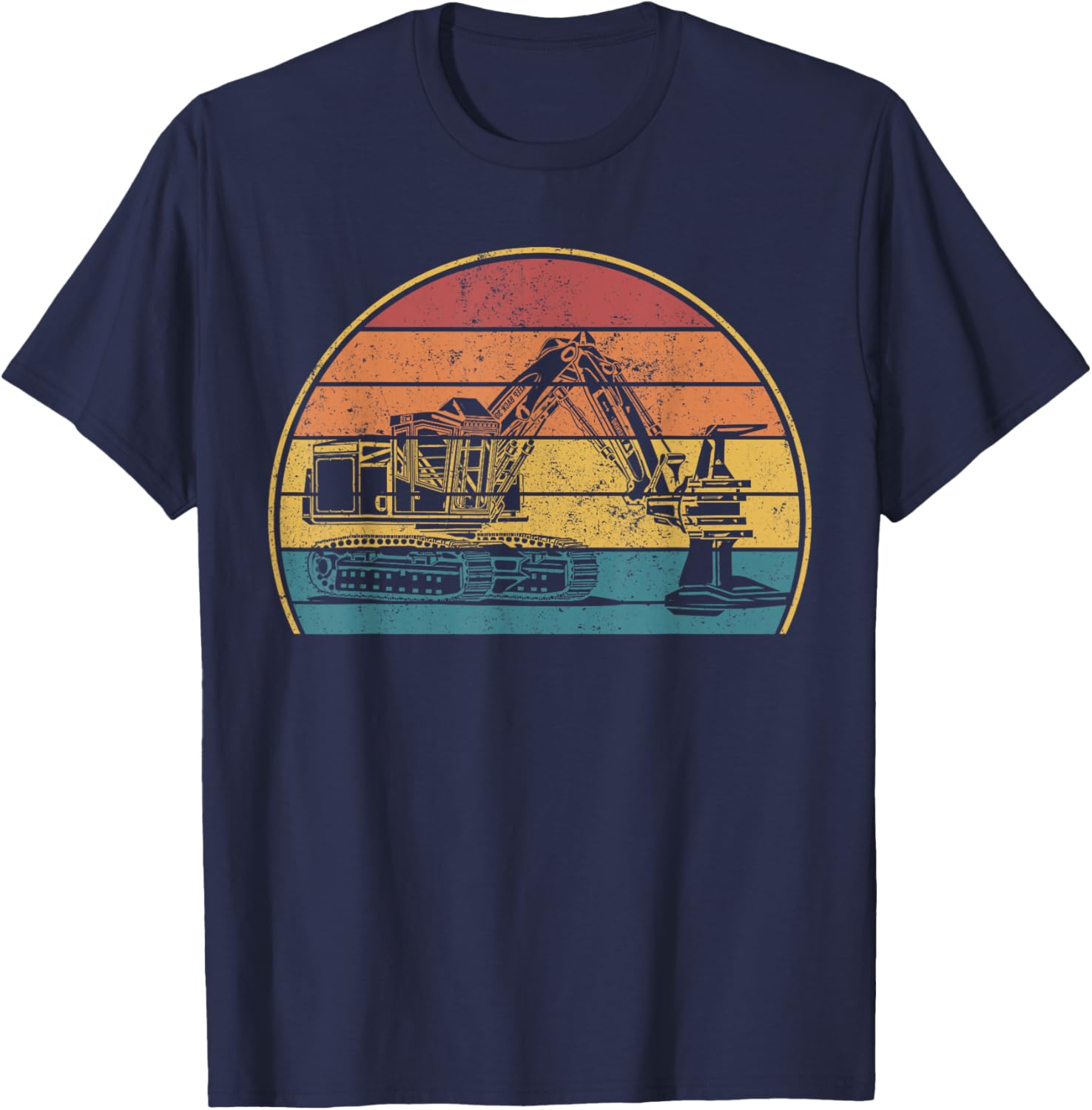 Feller Buncher Operator Logger Logging Log Tree Cutting T-Shirt - T-Shirt | Navy
