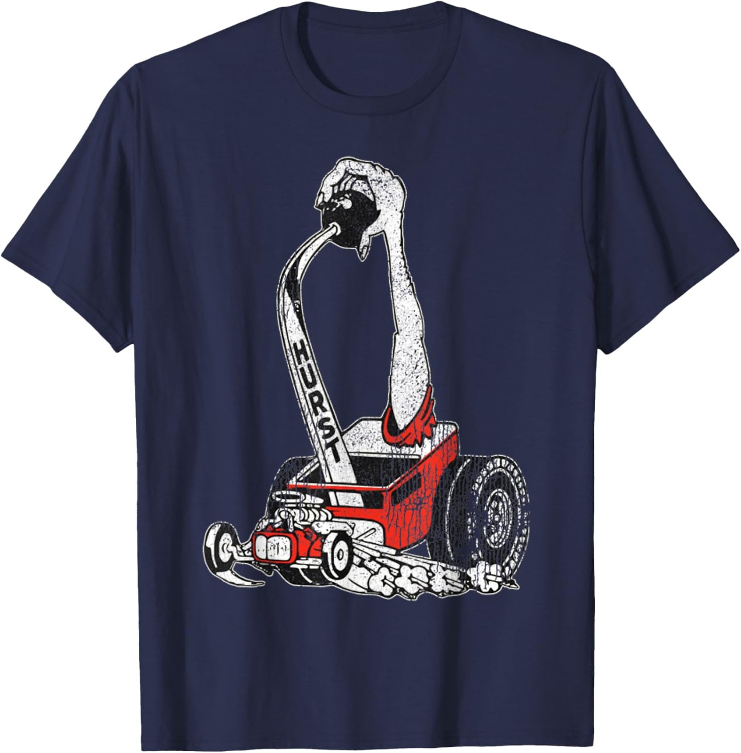 Retro Car Vintage Hurst Racer Meme Hand Engine Funny T-Shirt - T-Shirt | Navy
