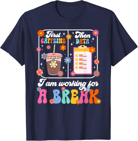 First Caffeine SPED Teacher Special Education Teacher T-Shirt - T-Shirt | Navy