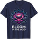 Bioluminescent Flower Space Noir Aesthetic T-Shirt - T-Shirt | Navy