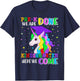 Pre-K Graduation 2025 Unicorn Girl Kindergarten Here We Come T-Shirt - T-Shirt | Navy