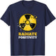 Radiate Positivity Funny Science Radiation Symbol Stem T-Shirt - T-Shirt | Navy
