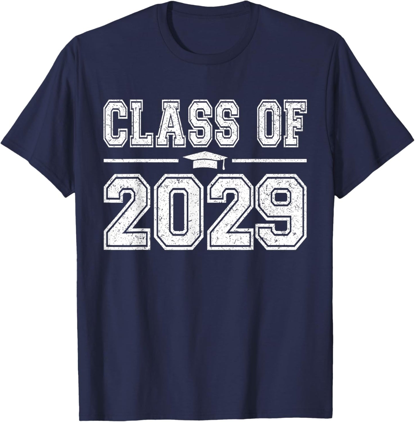 Class of 2029 Kindergarten Grow With Me Kinder Graduation T-Shirt - T-Shirt | Navy