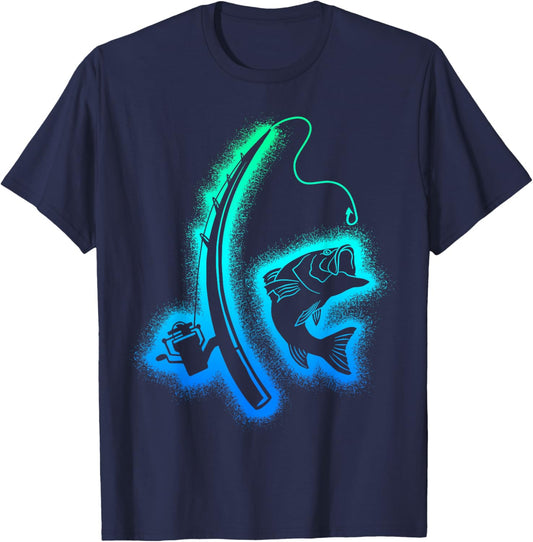 Fishing Fisherman Children's Men's Boys' Fishing T-Shirt - T-Shirt | Navy