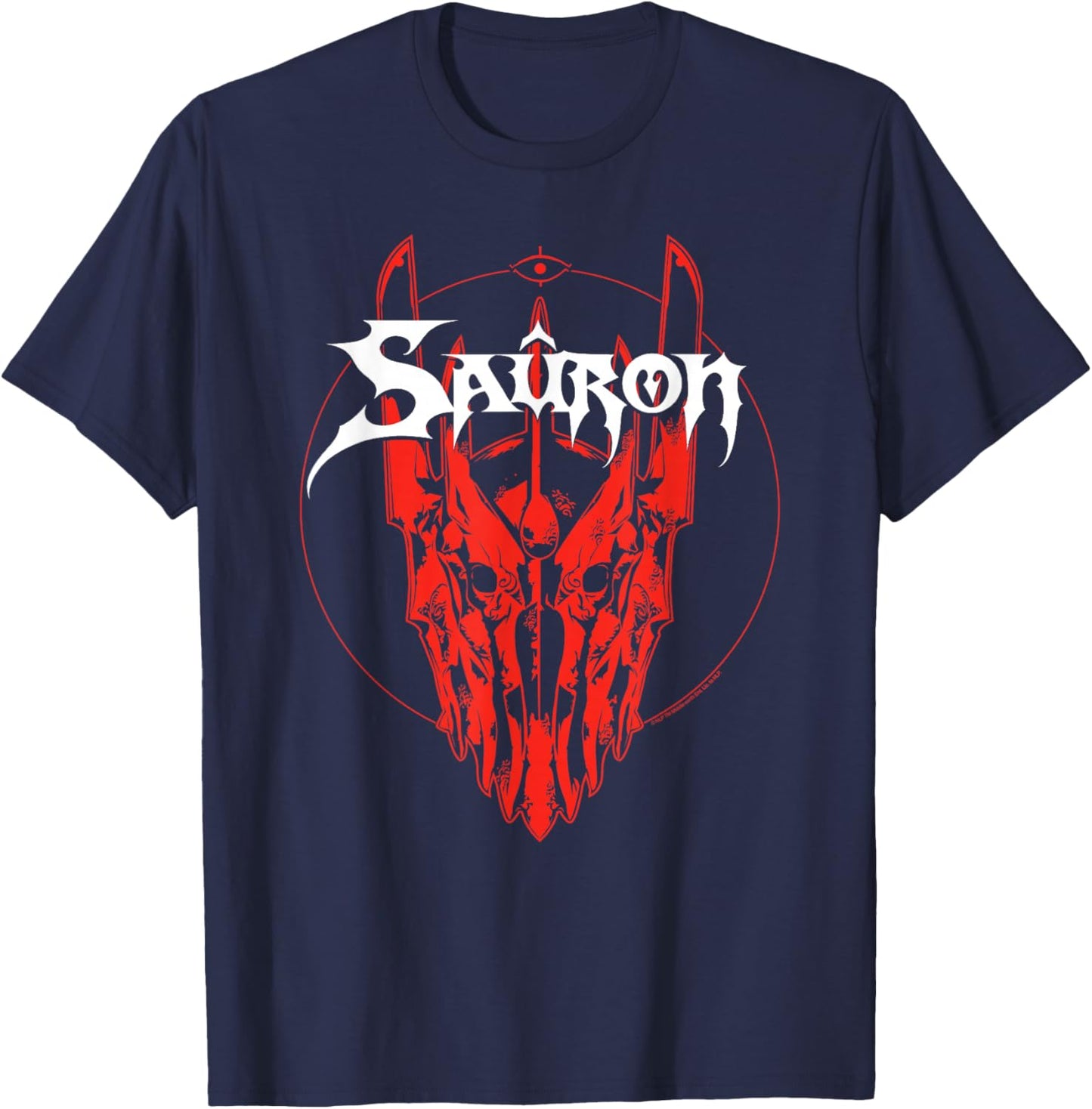 The Lord of the Rings Sauron Helmet Head Portrait T-Shirt - T-Shirt | Navy