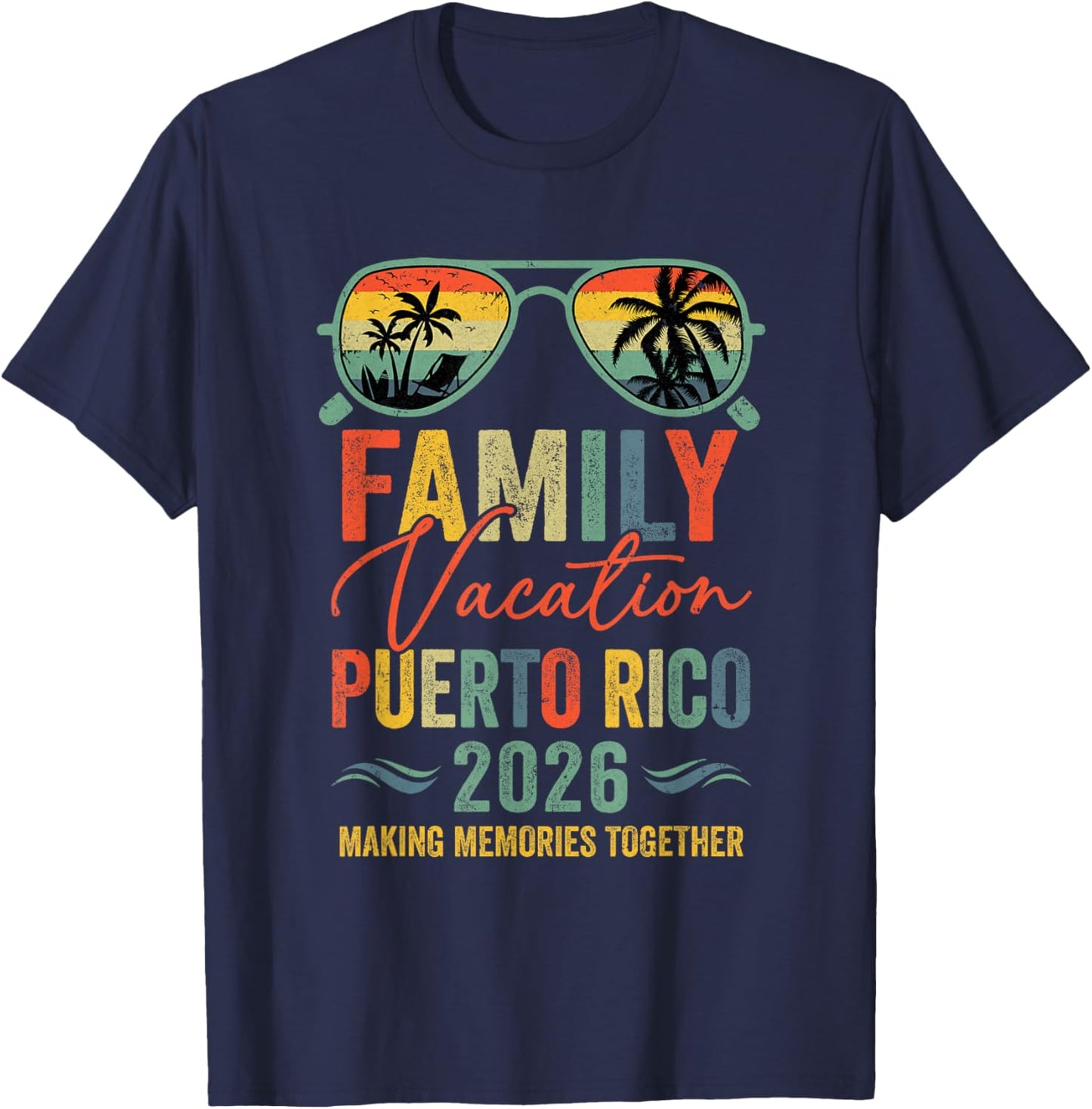 Puerto Rico Vacation 2026 Matching Family Group Summer T-Shirt - T-Shirt | Navy