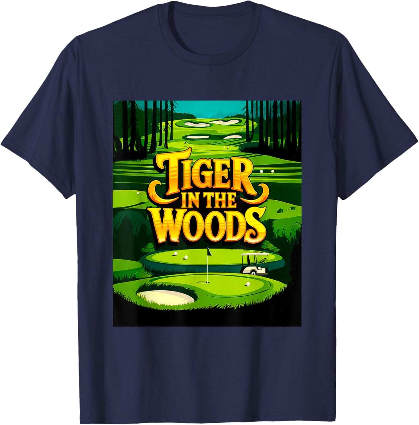 Tiger In The Woods #1 T-Shirt - T-Shirt | Navy