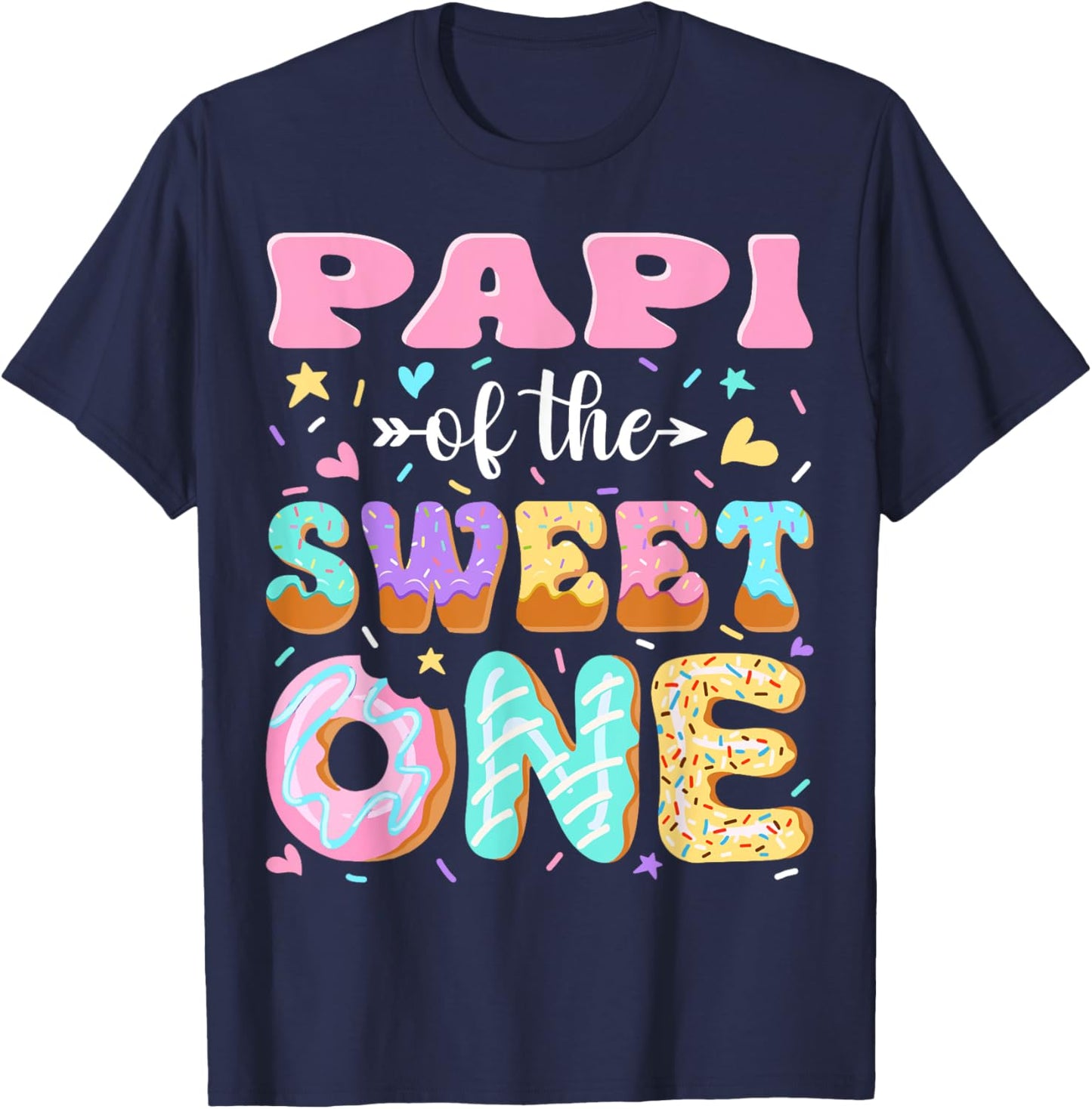Papi of The Sweet One First Birthday Matching Family T-Shirt - T-Shirt | Navy