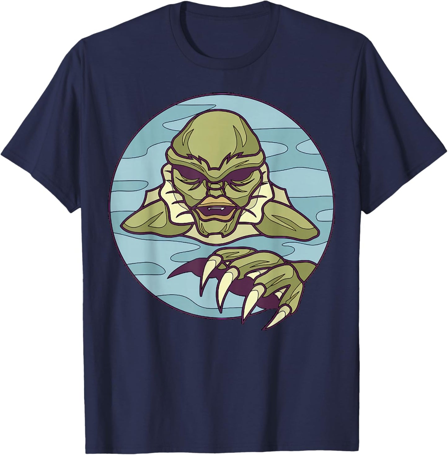 Creature From A Lagoon Iconic Horror Monster Art T-Shirt - T-Shirt | Navy