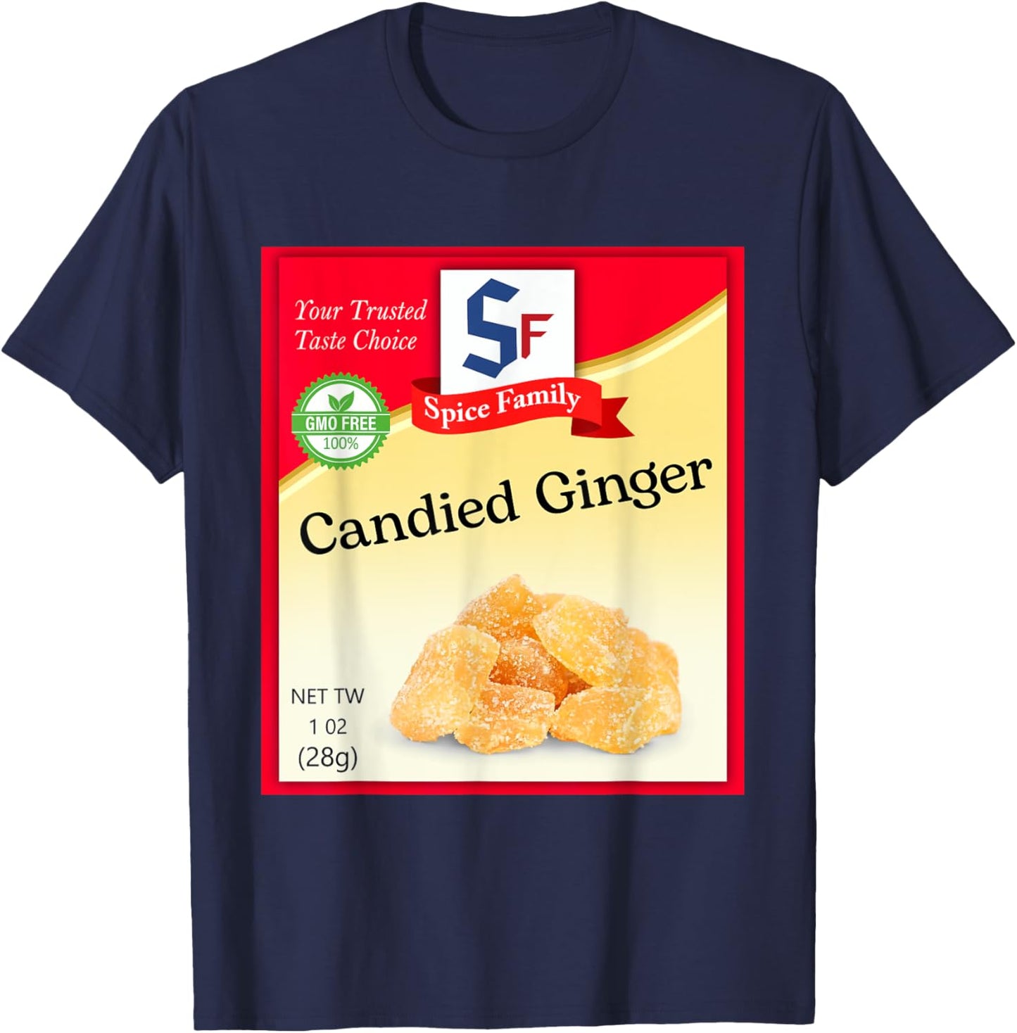 Candied Ginger Condiment Costume Holiday Spice Costumes T-Shirt - T-Shirt | Navy
