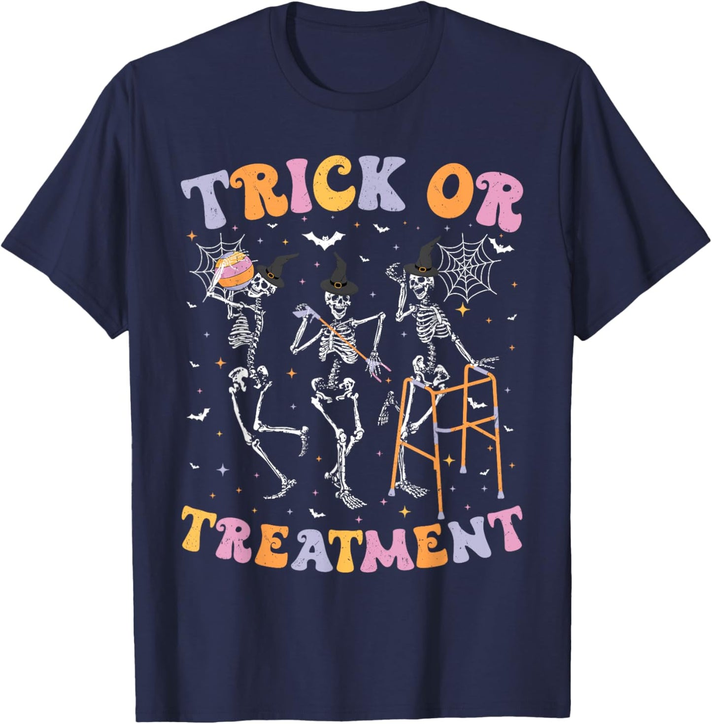 Trick or Treatment PT Physical Therapy Therapist Halloween T-Shirt - T-Shirt | Navy