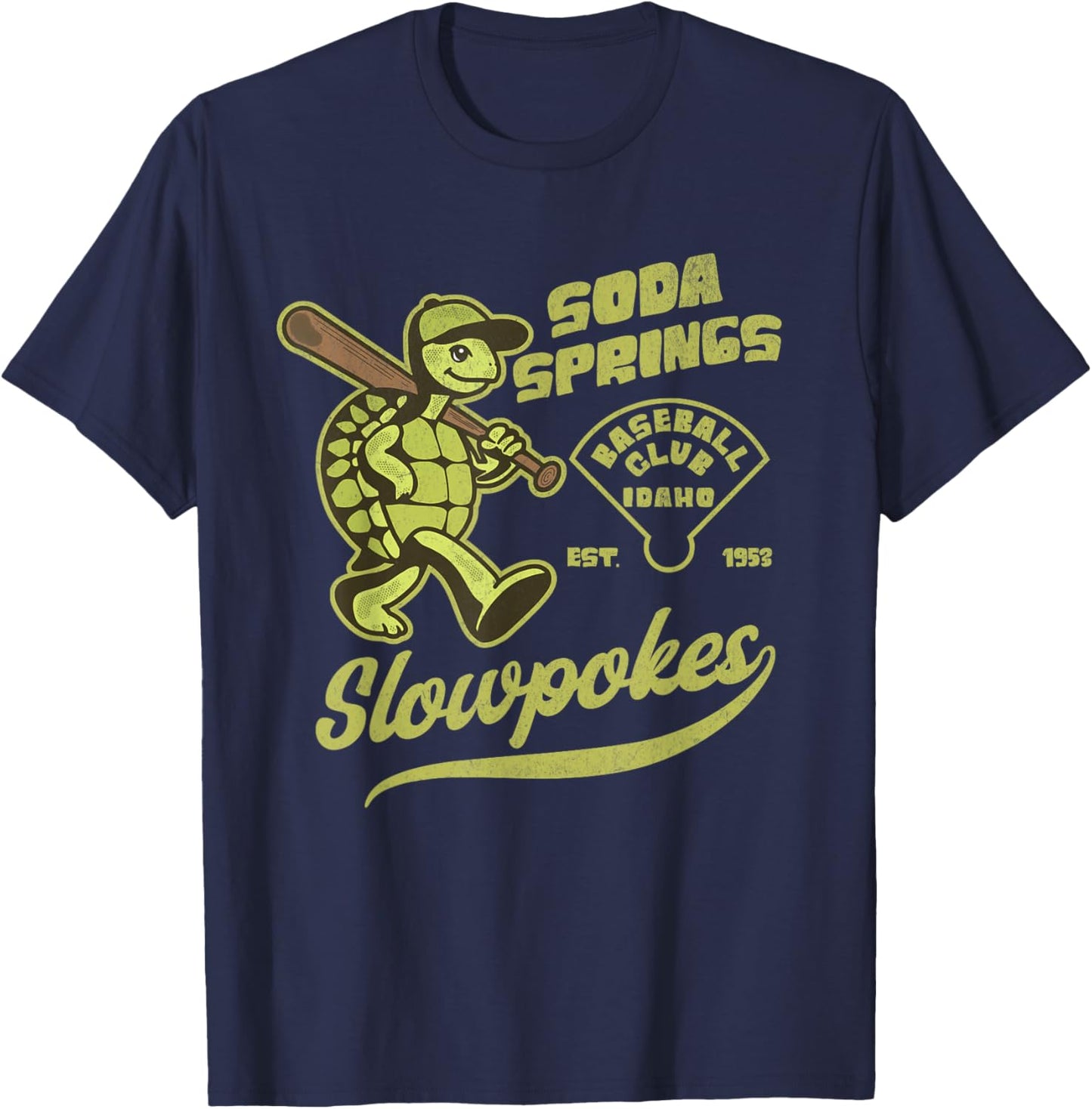 Soda Springs Slowpokes Retro Minor League Baseball Club 1953 T-Shirt - T-Shirt | Navy