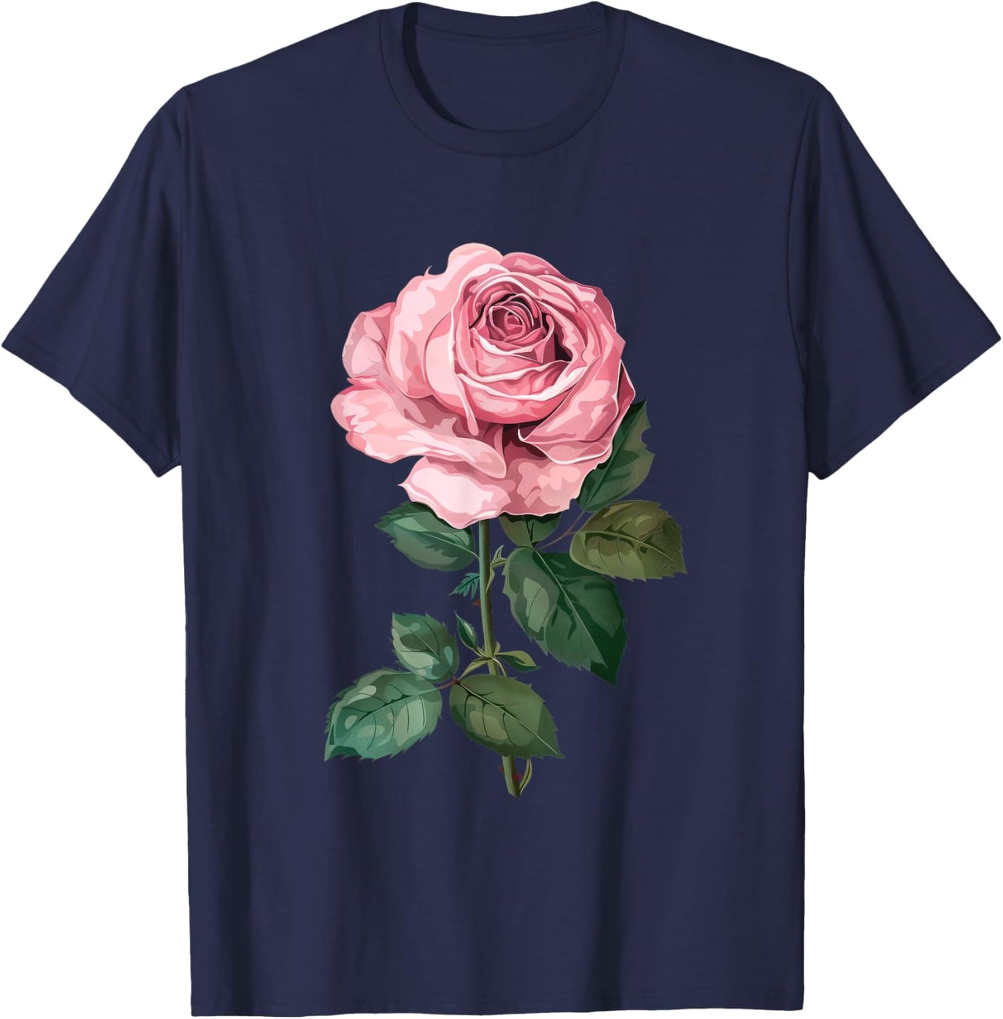 199 Flowers Rose Graphic , Small, Black T-Shirt - T-Shirt | Navy