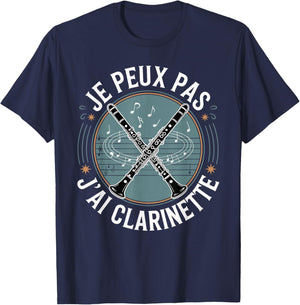 Je Peux Pas J'Ai Clarinet Notes Melody T-Shirt - T-Shirt | Navy