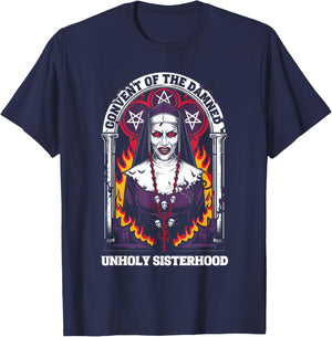 Gothic Antichrist Dark Art Church of Satan 666 Baphomet T-Shirt - T-Shirt | Navy