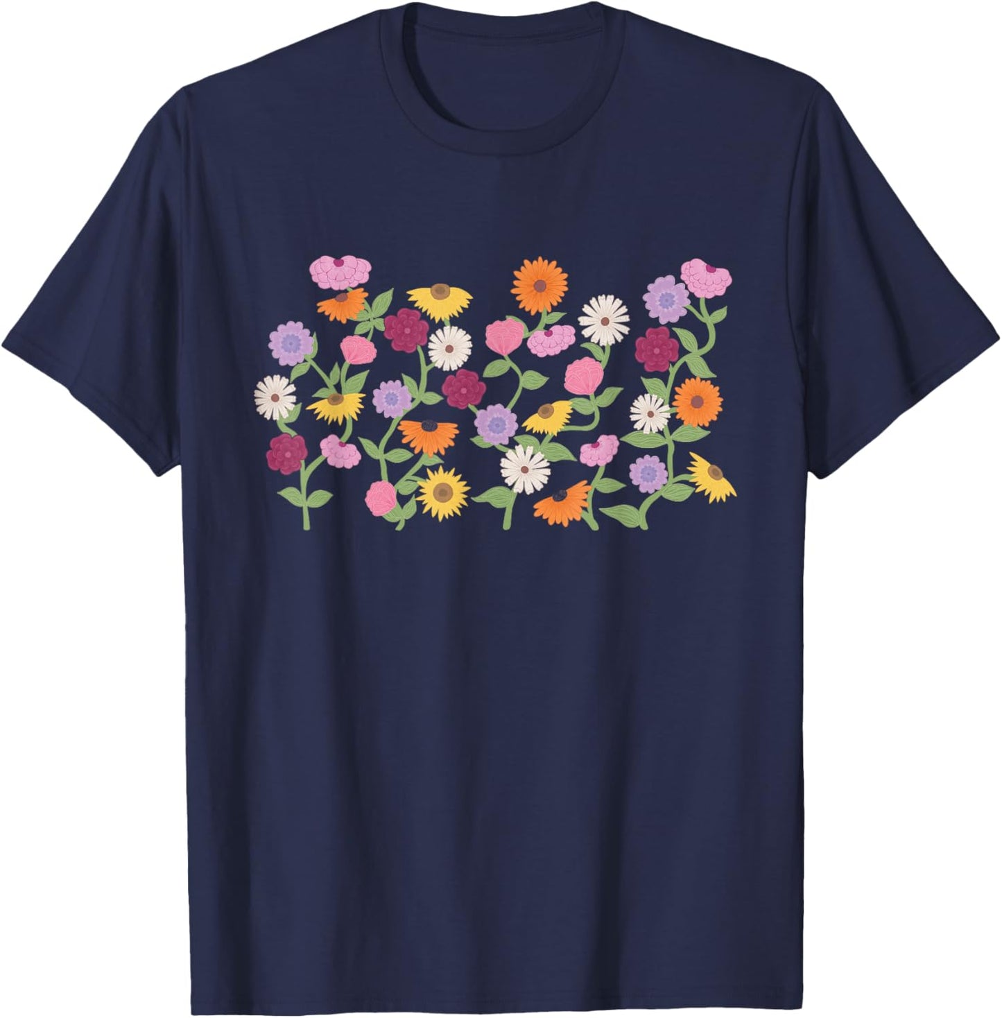 Eras Piano Flowers T-Shirt - T-Shirt | Navy
