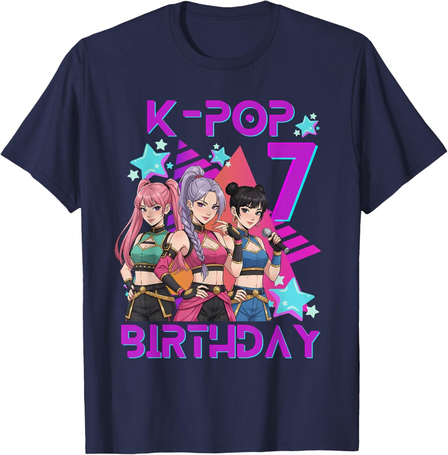 K-Pop K-Pop 7th Birthday Girl 7 Years T-Shirt - T-Shirt | Navy