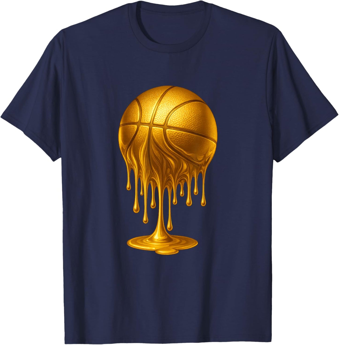 Dripping Gold Drip Basketball Game Day Player Coach Baller T-Shirt - T-Shirt | Navy