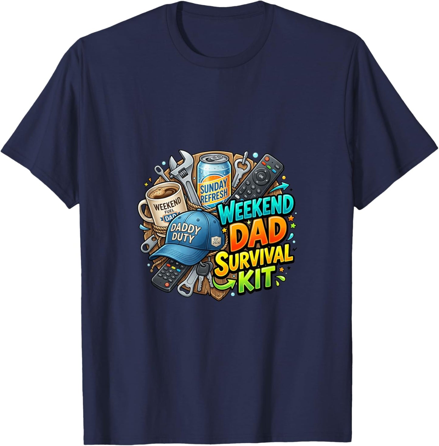 Kit de Survie Humoristique pour Papa T-Shirt - T-Shirt | Navy