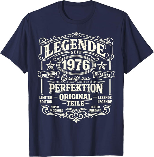 50th Birthday Man Woman 50 Years Decoration 1976 Gift Funny T-Shirt - T-Shirt | Navy