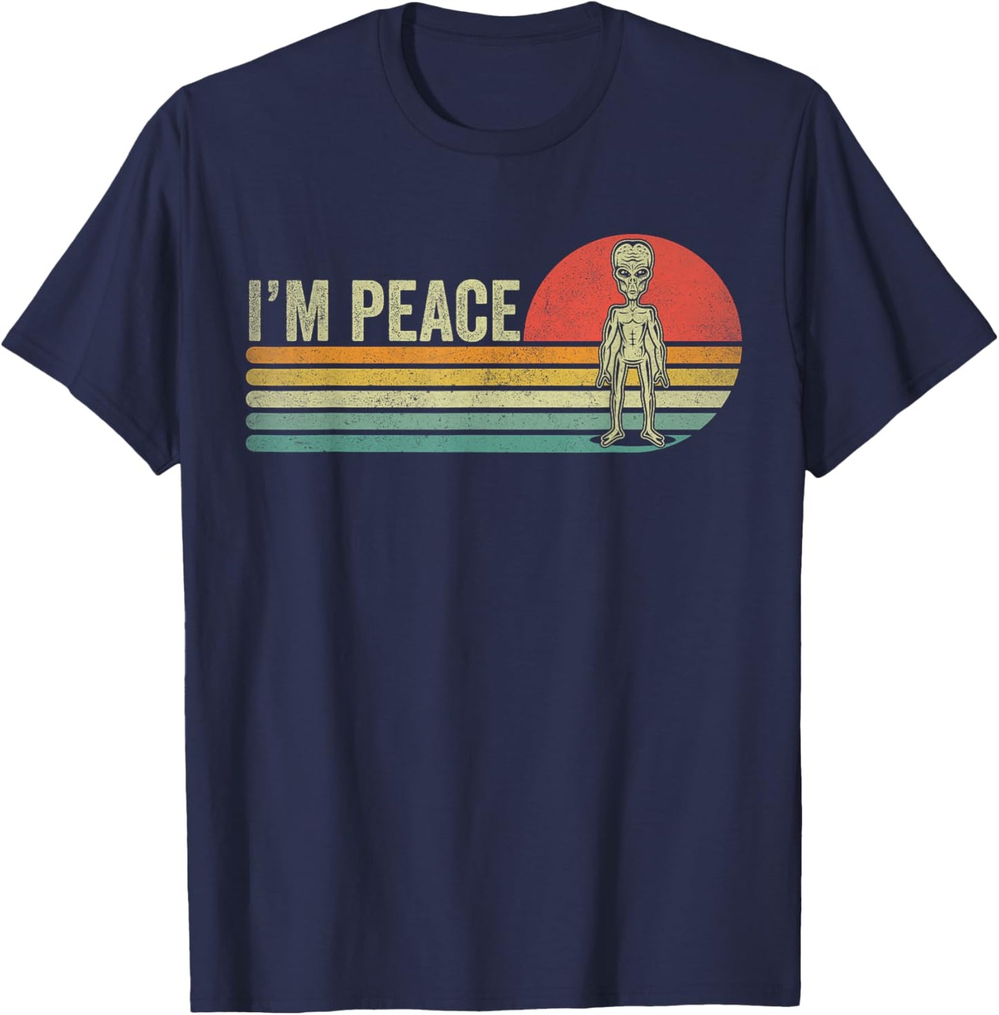 I Come In Peace im Peace Matching Couples Alien T-Shirt - T-Shirt | Navy