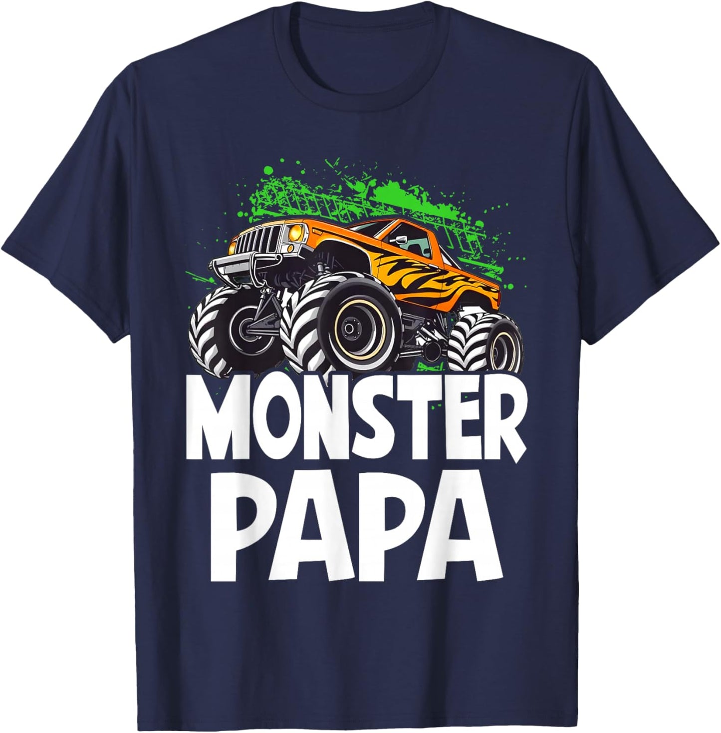 Monster Truck Papa Family Matching Monster Truck Lovers T-Shirt - T-Shirt | Navy