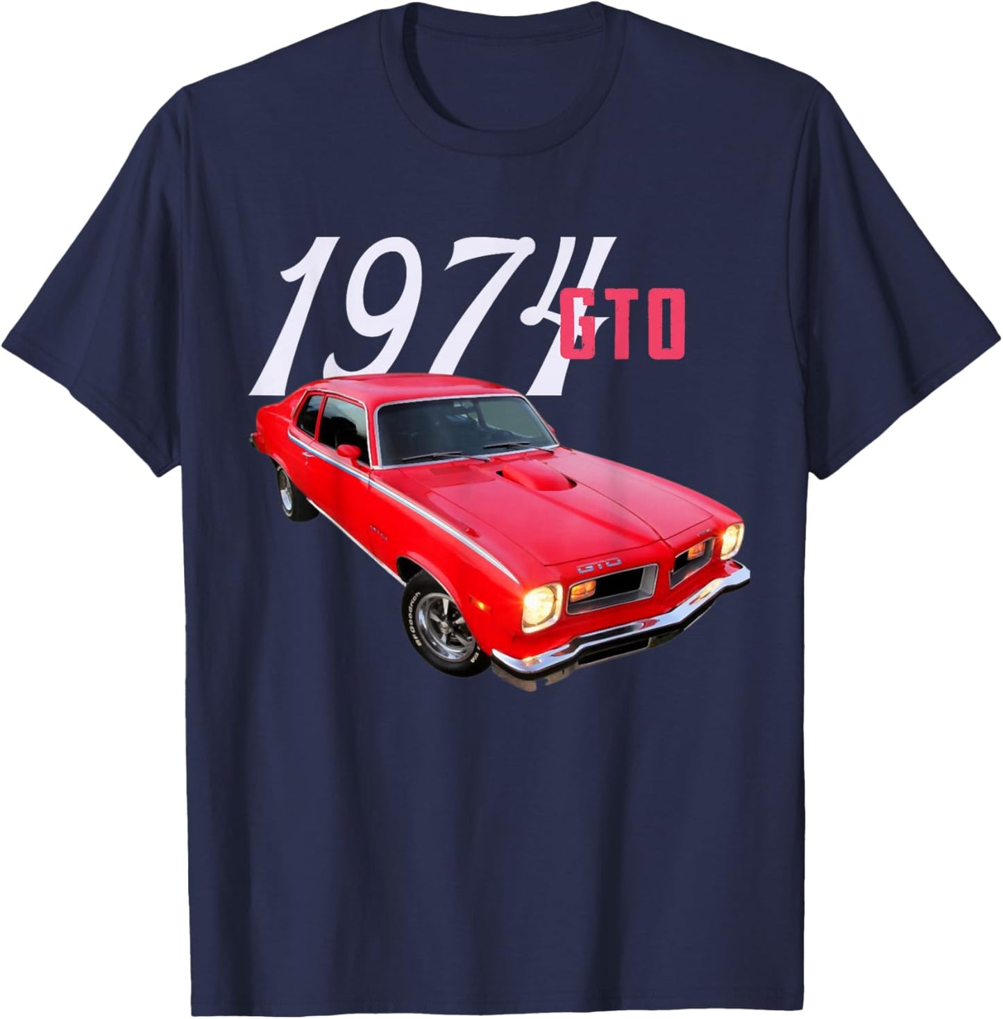 1974 74 GTO Classic Car Old School Muscle Car T-Shirt - T-Shirt | Navy