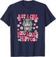 Just A Girl Who Loves Hippos Hippopotamus Lover Girls Kids T-Shirt - T-Shirt | Navy