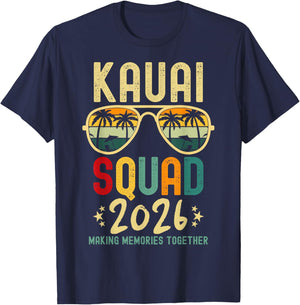 Kauai Family Vacation 2026 Hawaii Beach Group Matching T-Shirt - T-Shirt | Navy