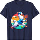 Llama Playing Tennis in Front of a Sunset T-Shirt - T-Shirt | Navy