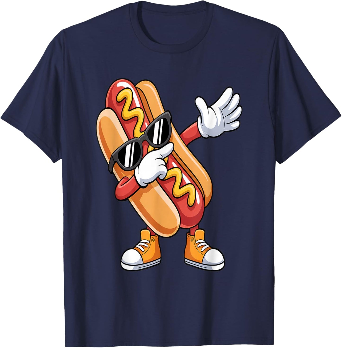 Dabbing Hotdog Dab Dance for Hotdog Lovers T-Shirt - T-Shirt | Navy