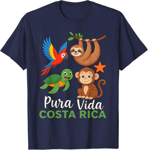 Pura Vida Costa Rica Playful for Kids Children T-Shirt - T-Shirt | Navy