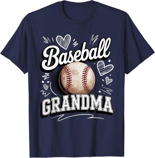 Baseball Grandma Proud Senior League Fan Spirit T-Shirt - T-Shirt | Navy