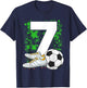 7th Birthday Boys 7 Years Soccer Football Player Birthday T-Shirt - T-Shirt | Navy