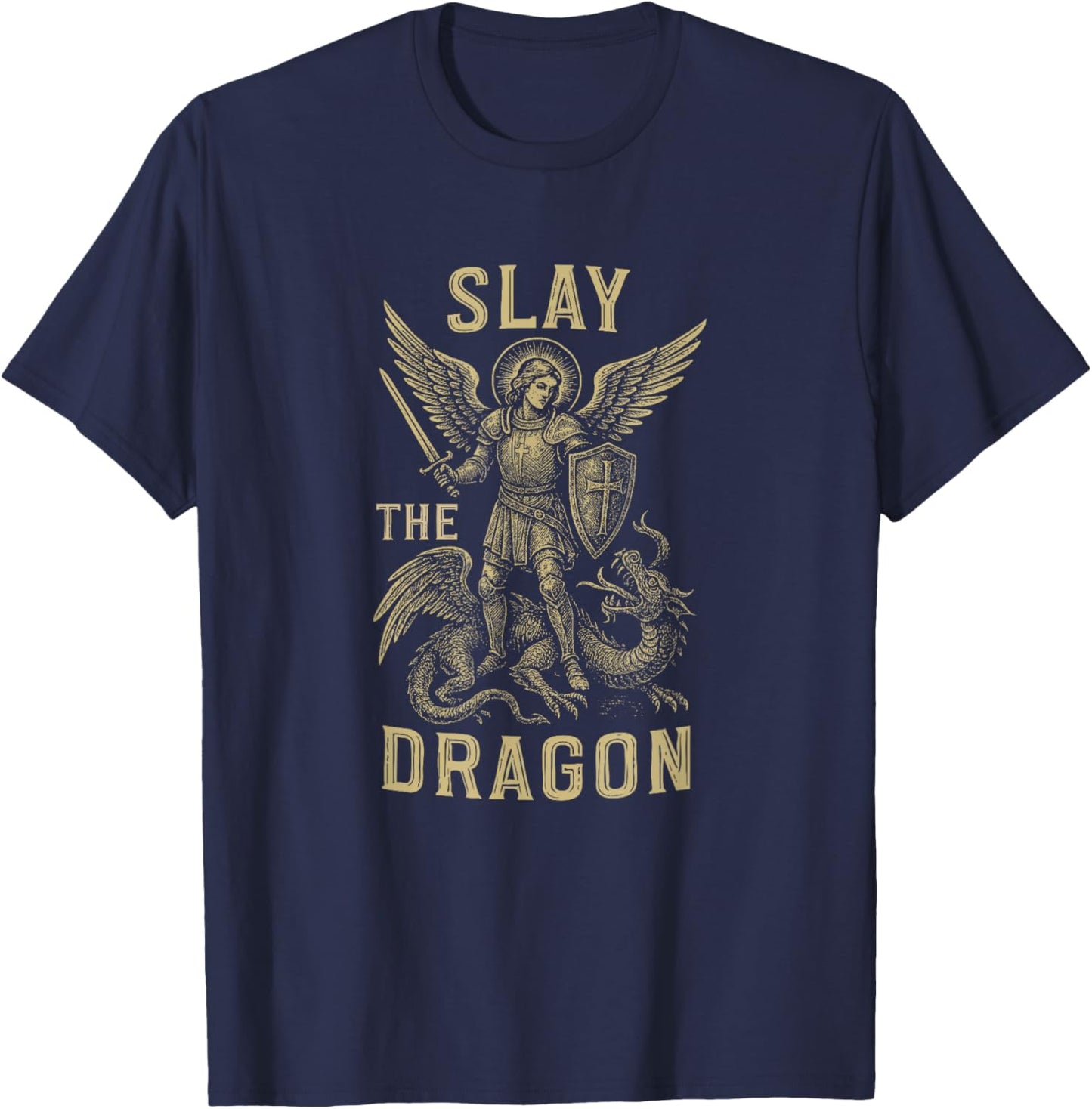 St. Michael The Archangel Catholic Graphic T-Shirt - T-Shirt | Navy