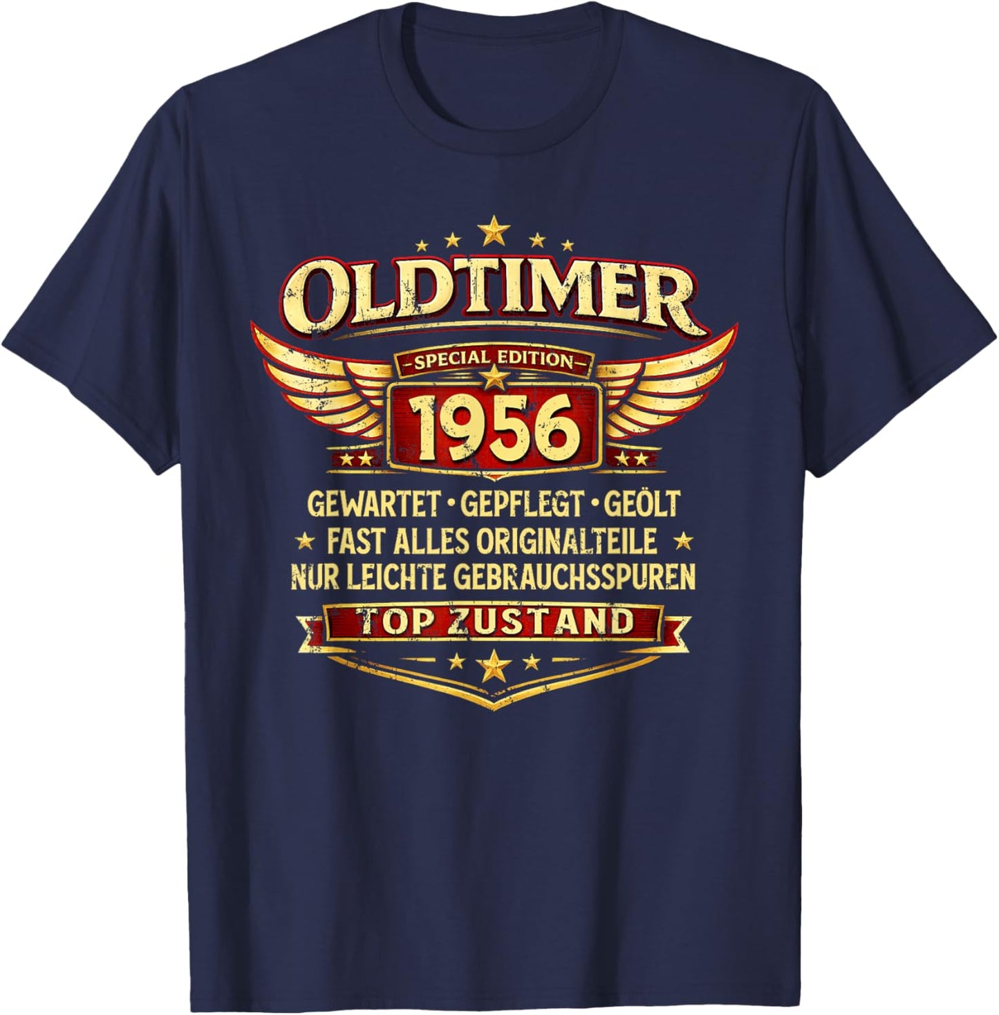 70. Geburtstag Geschenk Mann Oldtimer Jahrgang 1956 lustiges T-Shirt - T-Shirt | Navy