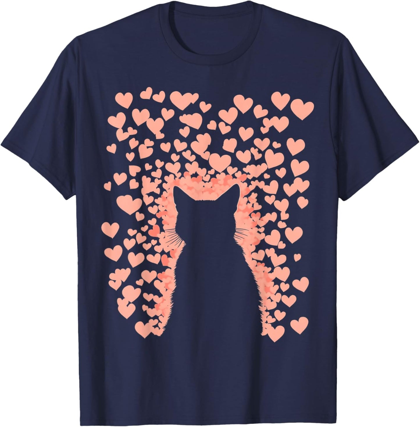 Valentines Day Cat Valentine T-Shirt - T-Shirt | Navy