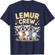 Lemur Crew Funny Cartoon Jungle Primate Kids Birthday Party T-Shirt - T-Shirt | Navy
